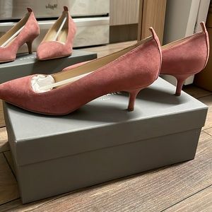 EVERLANE the editor heel in rosewood suede, size 5.5